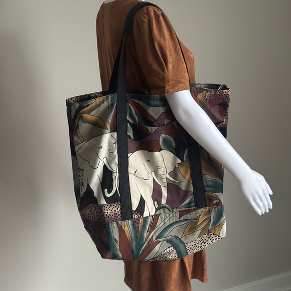 Vintage Jungle Print Large Tote Bag - Picture 6 of 6